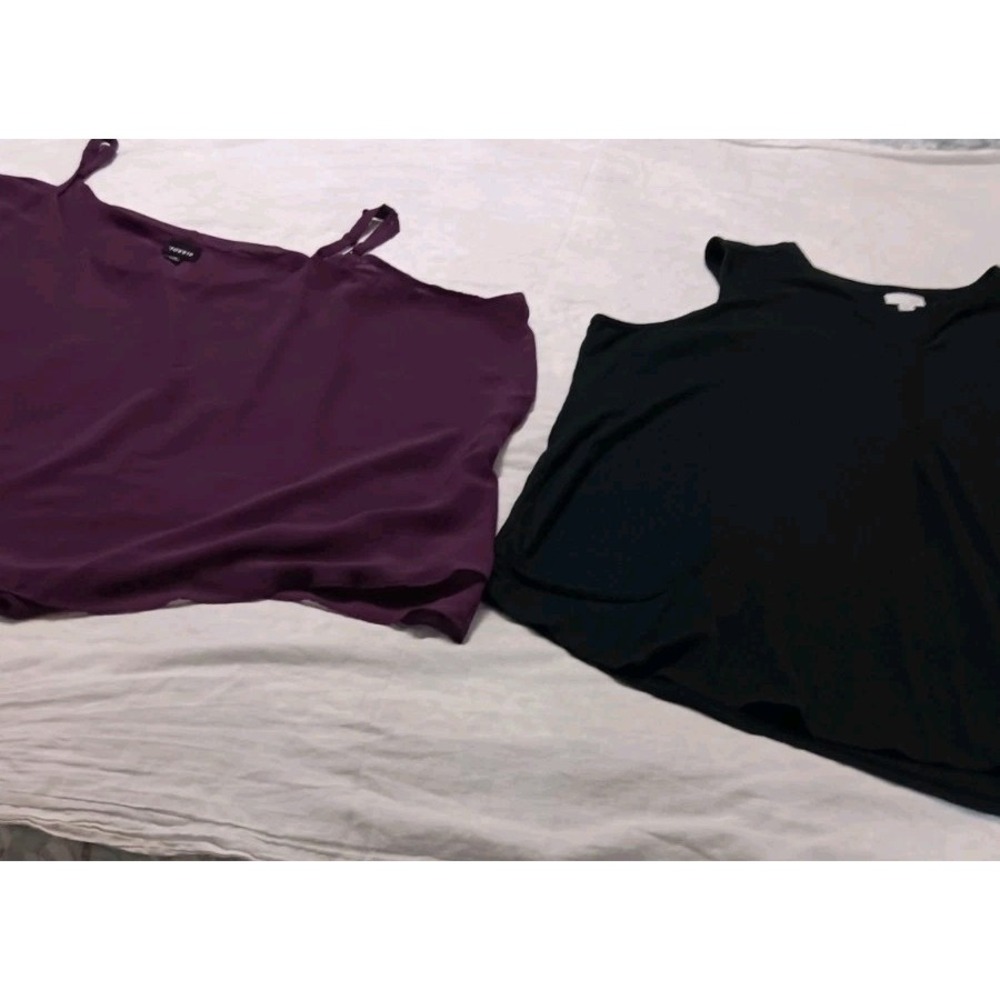 Lot Of 2 Purple Strap Torrid 4X, Black J Jill 5X Tank Tops Womens Plus Size EUC